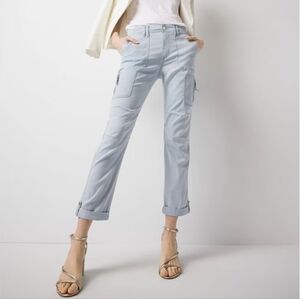 WHBM Mid-Rise Pret-A-Pedi Straight Cropped Pants - light blue - size 8